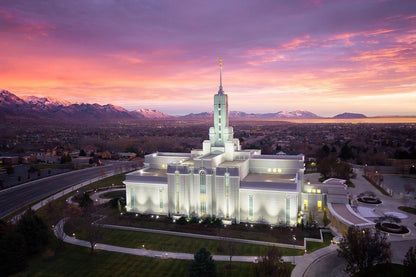 Mt Timpanogos Winter Sunset Aerial