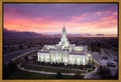 Mt Timpanogos Winter Sunset Aerial