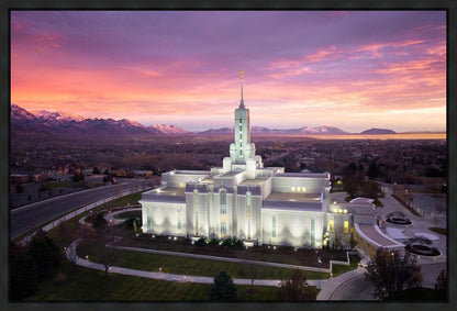 Mt Timpanogos Winter Sunset Aerial