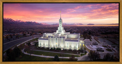 Mt Timpanogos Winter Sunset Aerial