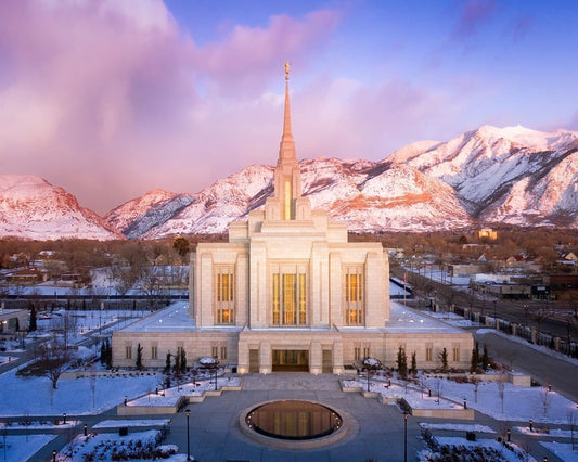 Ogden Winter Sunset Aerial Gallery Wrap