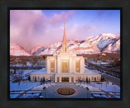 Ogden Winter Sunset Aerial