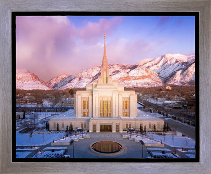 Ogden Winter Sunset Aerial