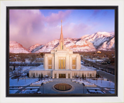 Ogden Winter Sunset Aerial
