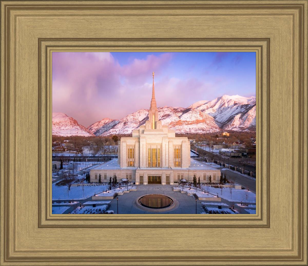 Ogden Winter Sunset Aerial