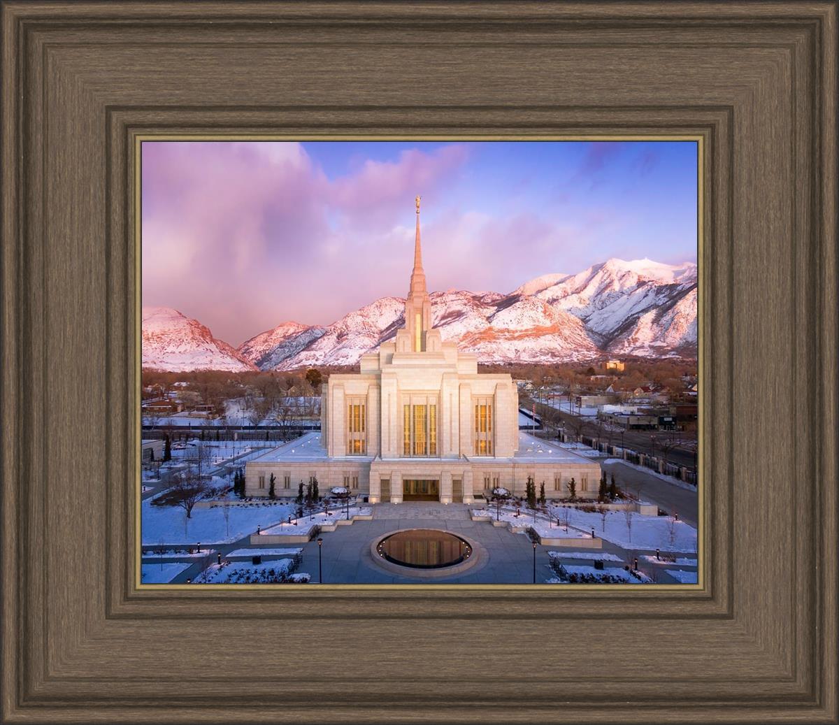 Ogden Winter Sunset Aerial