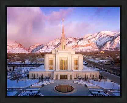Ogden Winter Sunset Aerial
