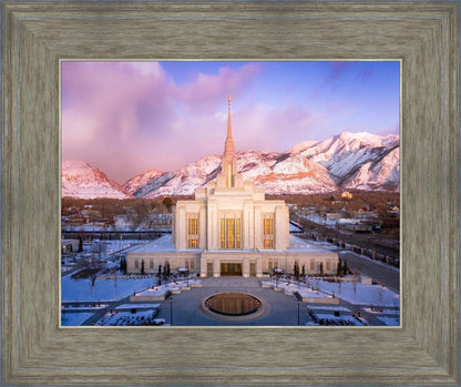 Ogden Winter Sunset Aerial