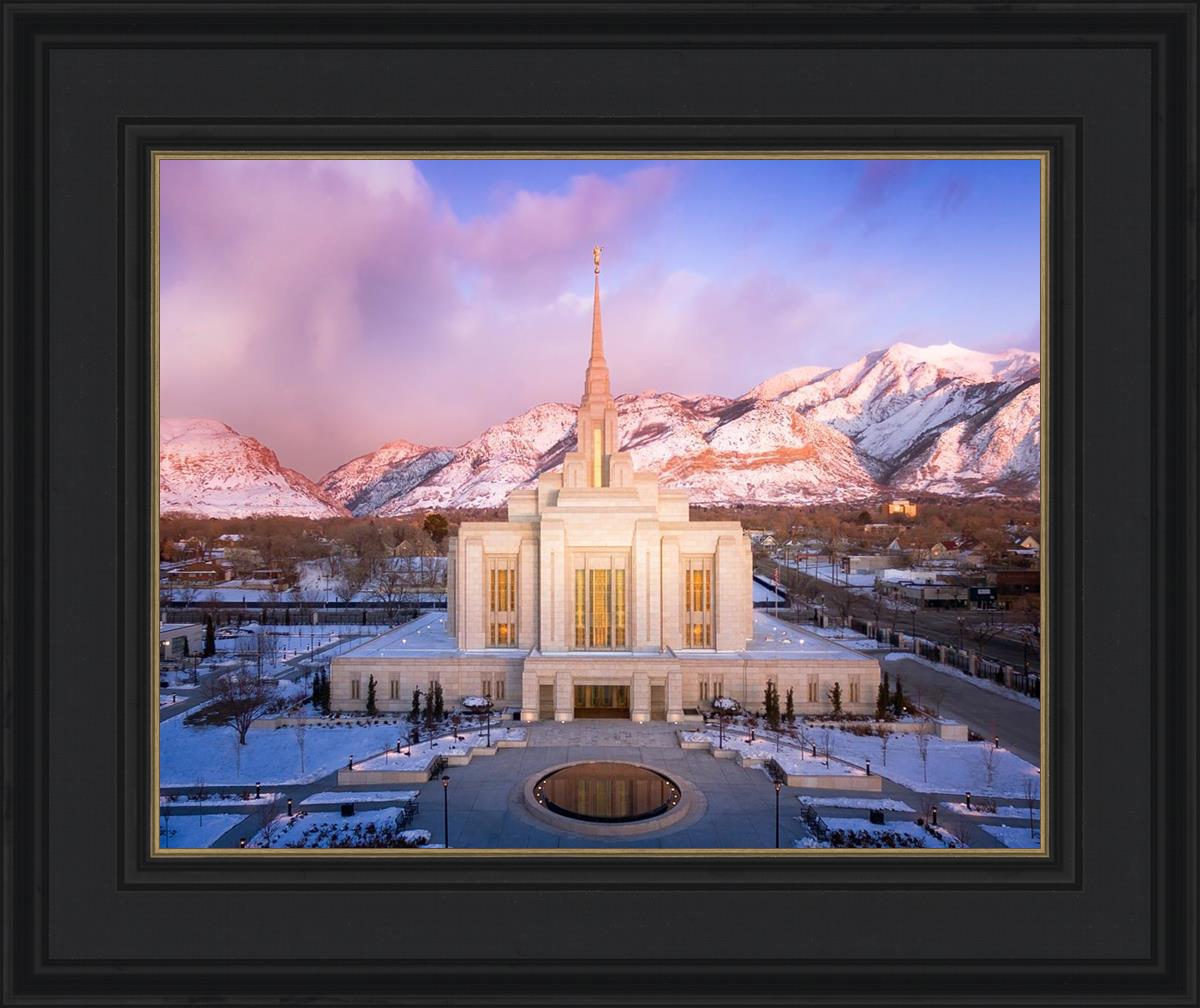 Ogden Winter Sunset Aerial