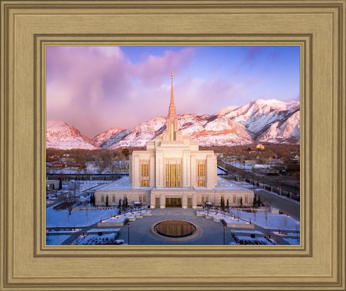 Ogden Winter Sunset Aerial