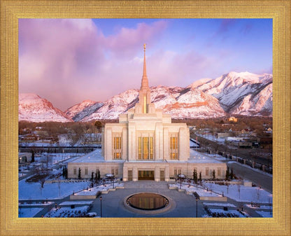 Ogden Winter Sunset Aerial