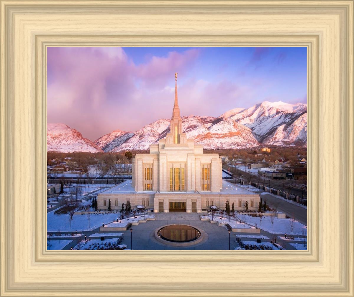 Ogden Winter Sunset Aerial