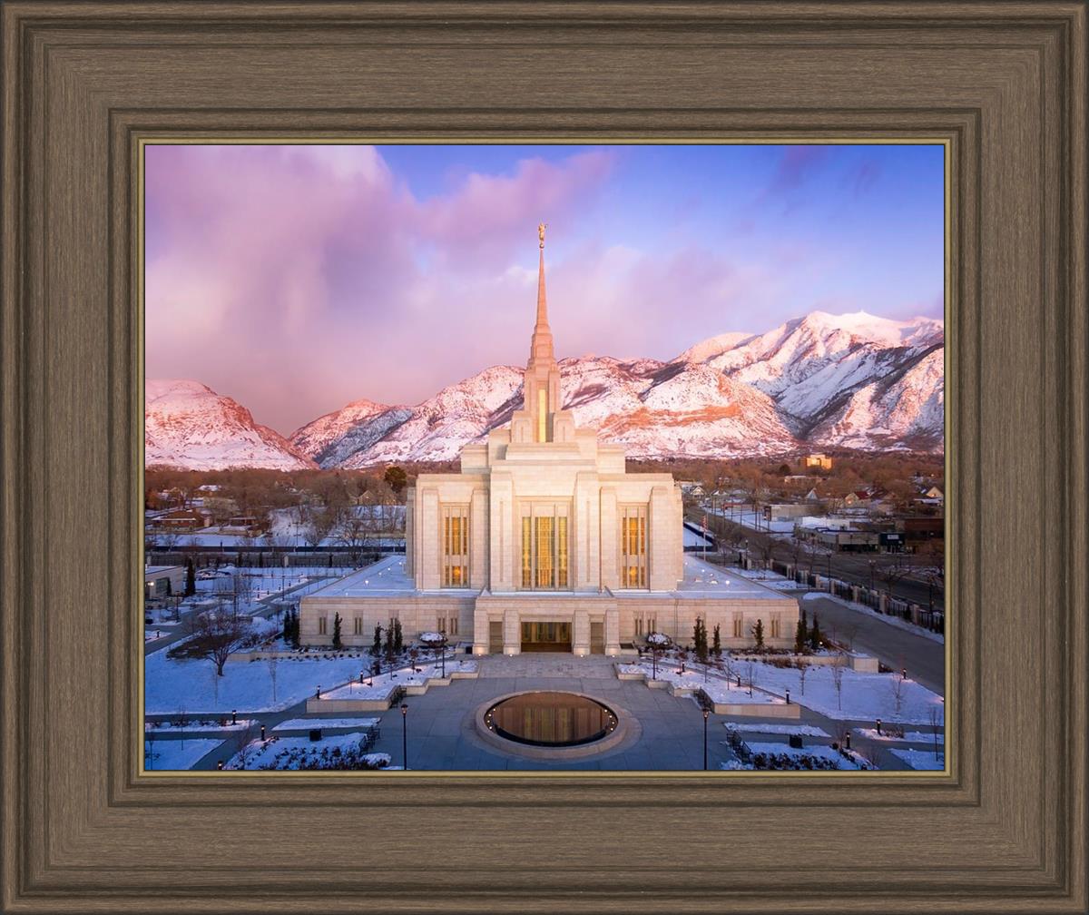 Ogden Winter Sunset Aerial