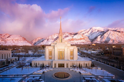 Ogden Winter Sunset Aerial