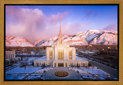 Ogden Winter Sunset Aerial