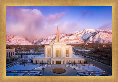 Ogden Winter Sunset Aerial