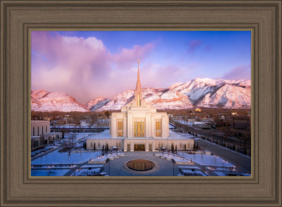 Ogden Winter Sunset Aerial