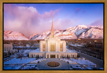 Ogden Winter Sunset Aerial