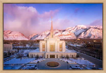 Ogden Winter Sunset Aerial