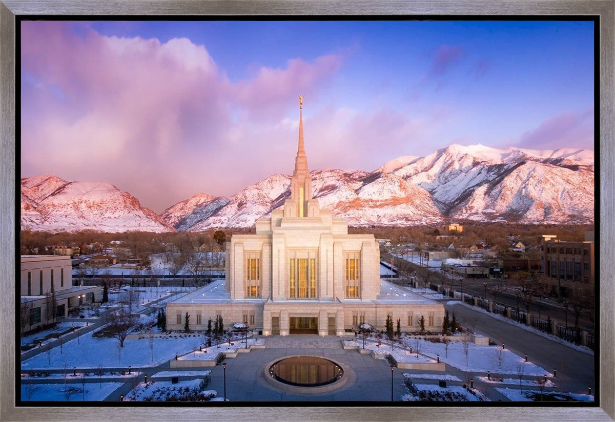 Ogden Winter Sunset Aerial