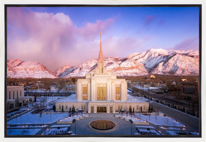 Ogden Winter Sunset Aerial
