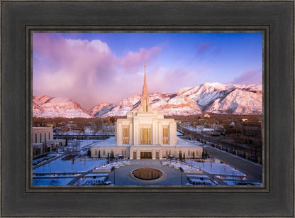 Ogden Winter Sunset Aerial