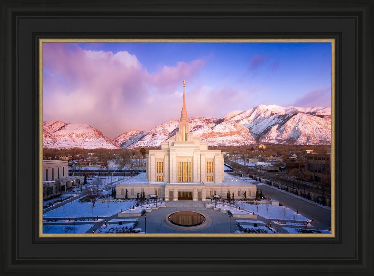 Ogden Winter Sunset Aerial