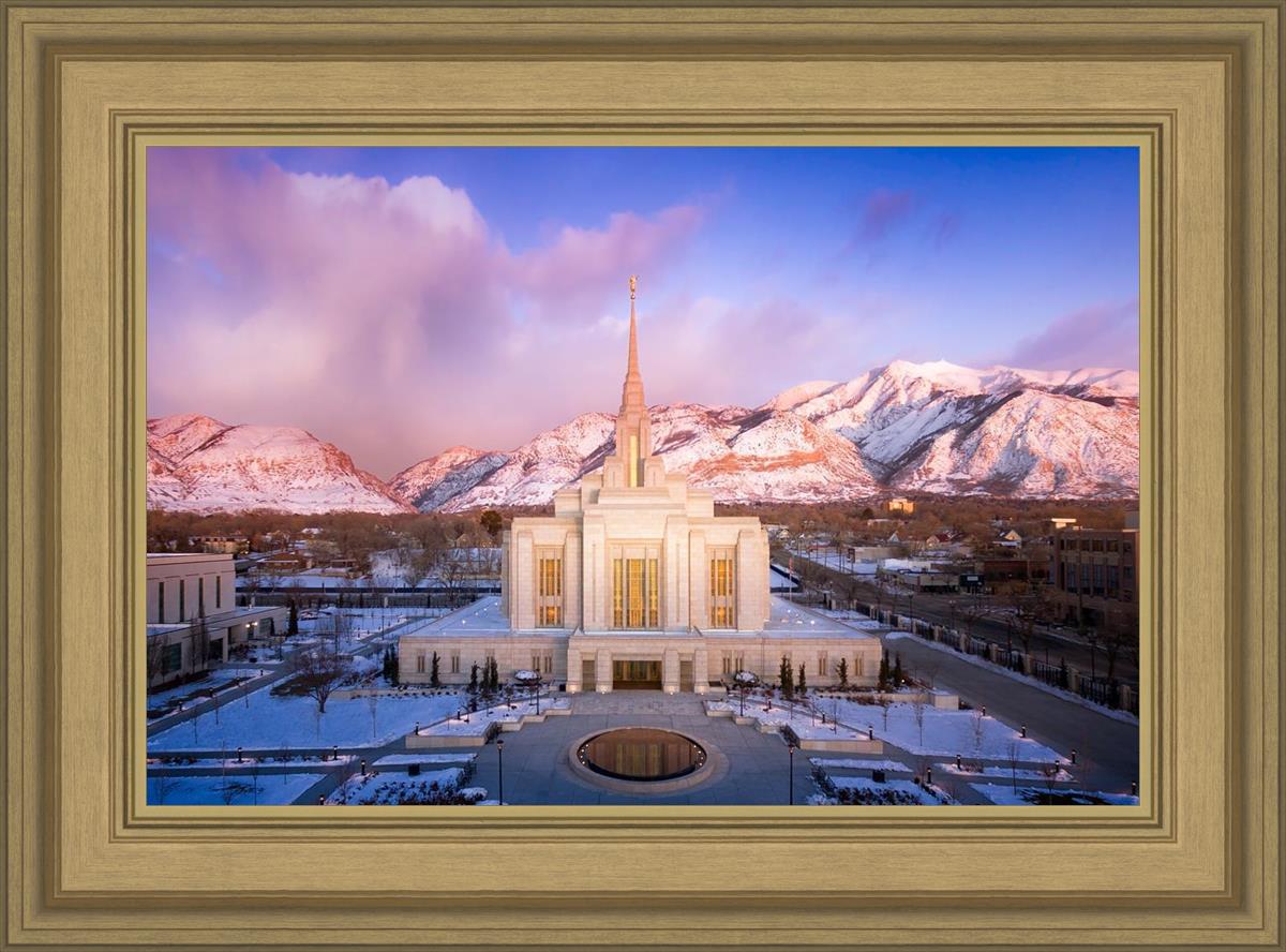 Ogden Winter Sunset Aerial
