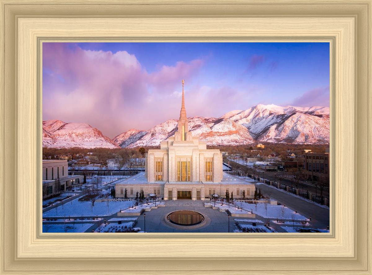 Ogden Winter Sunset Aerial