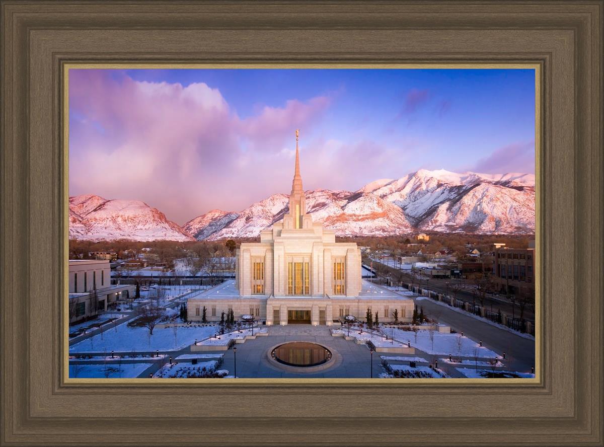 Ogden Winter Sunset Aerial