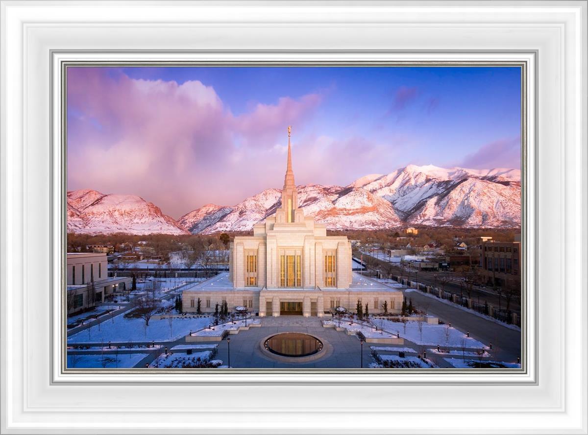 Ogden Winter Sunset Aerial