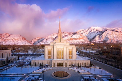 Ogden Winter Sunset Aerial