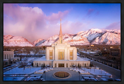 Ogden Winter Sunset Aerial