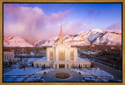 Ogden Winter Sunset Aerial