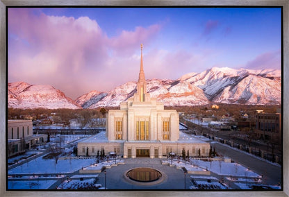 Ogden Winter Sunset Aerial