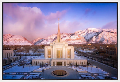 Ogden Winter Sunset Aerial