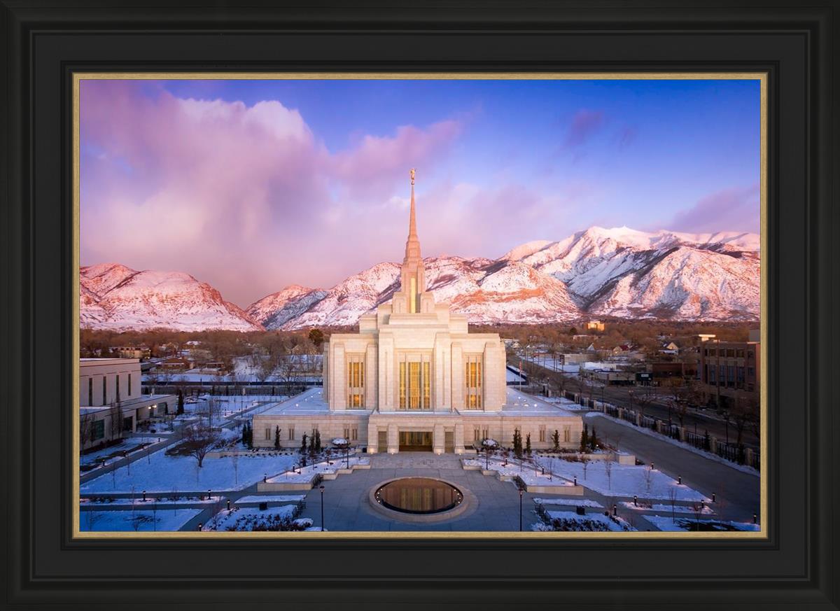 Ogden Winter Sunset Aerial