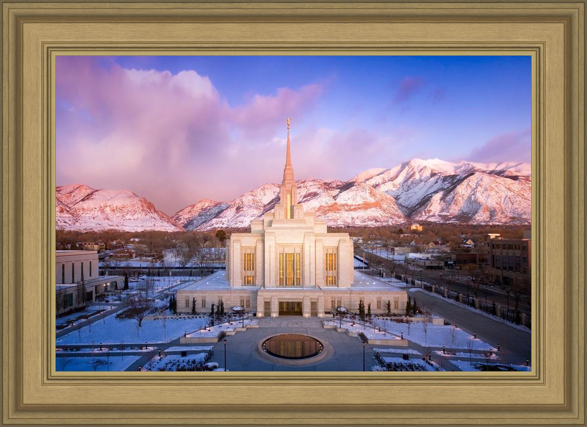 Ogden Winter Sunset Aerial