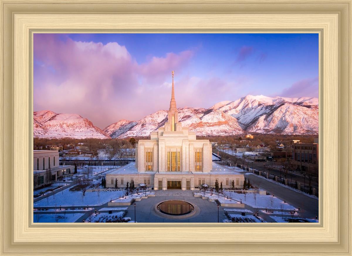 Ogden Winter Sunset Aerial