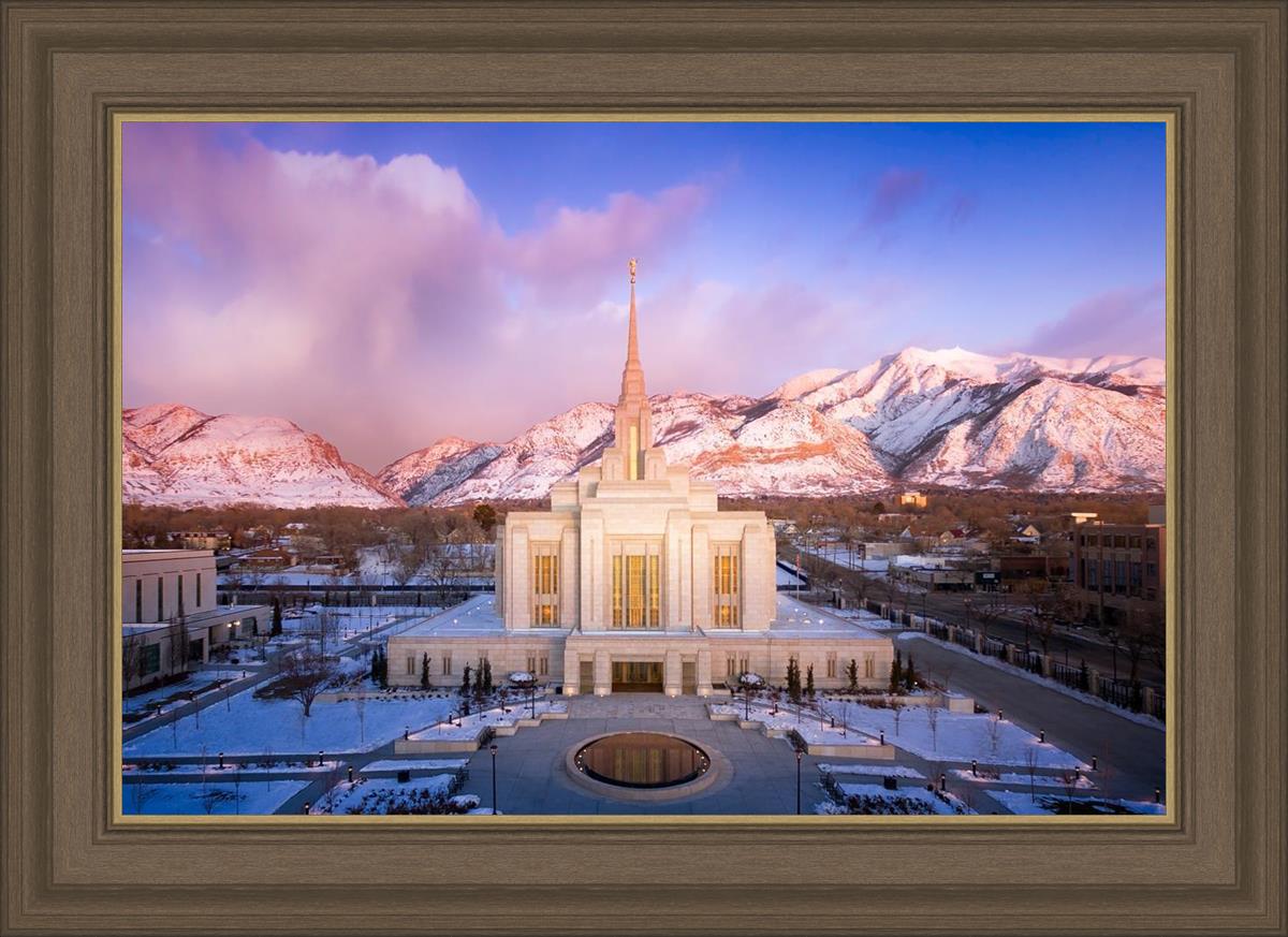 Ogden Winter Sunset Aerial