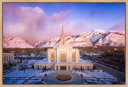 Ogden Winter Sunset Aerial
