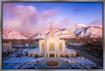 Ogden Winter Sunset Aerial