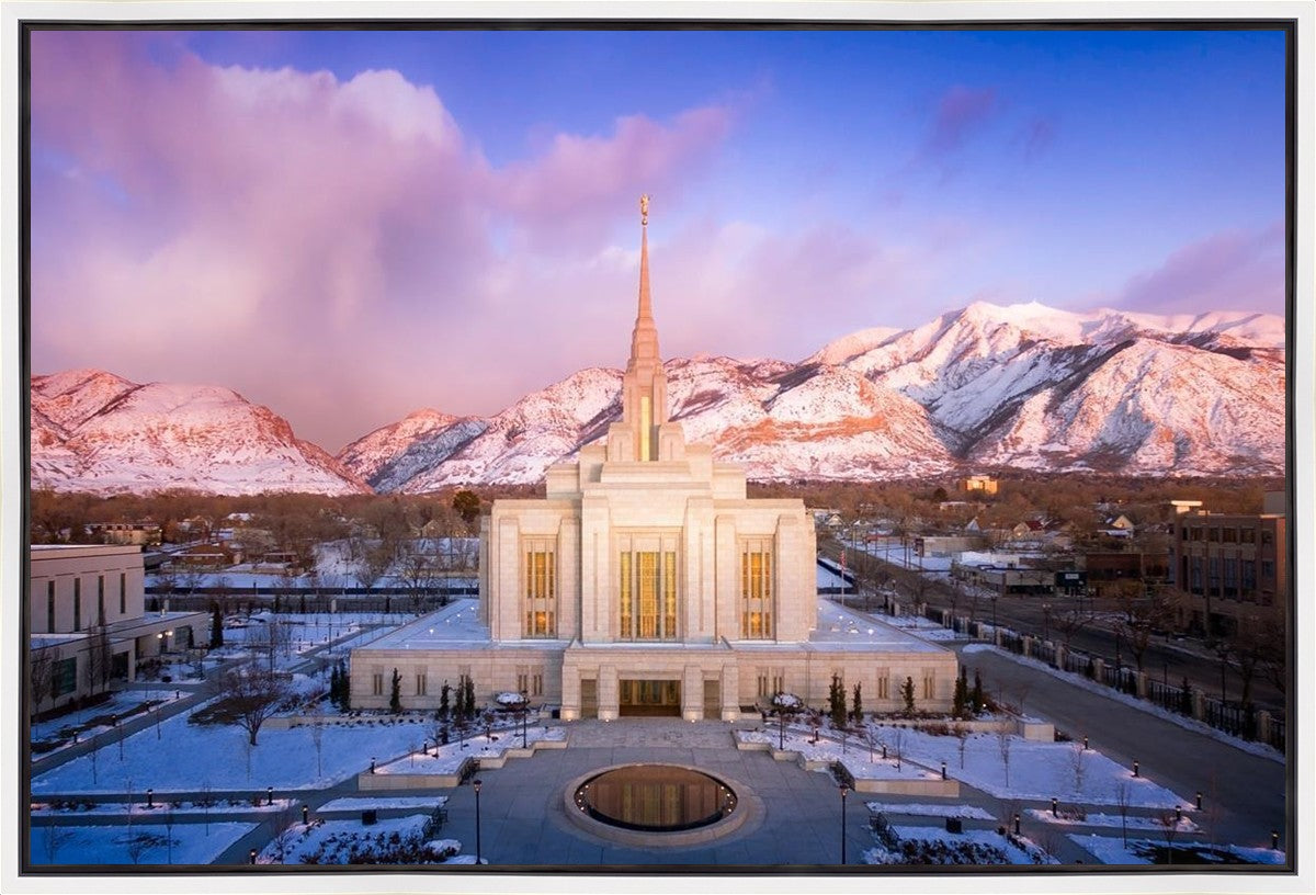 Ogden Winter Sunset Aerial