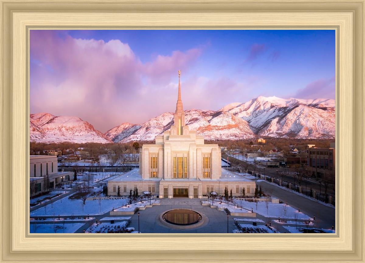 Ogden Winter Sunset Aerial