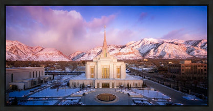 Ogden Winter Sunset Aerial