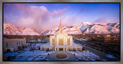 Ogden Winter Sunset Aerial