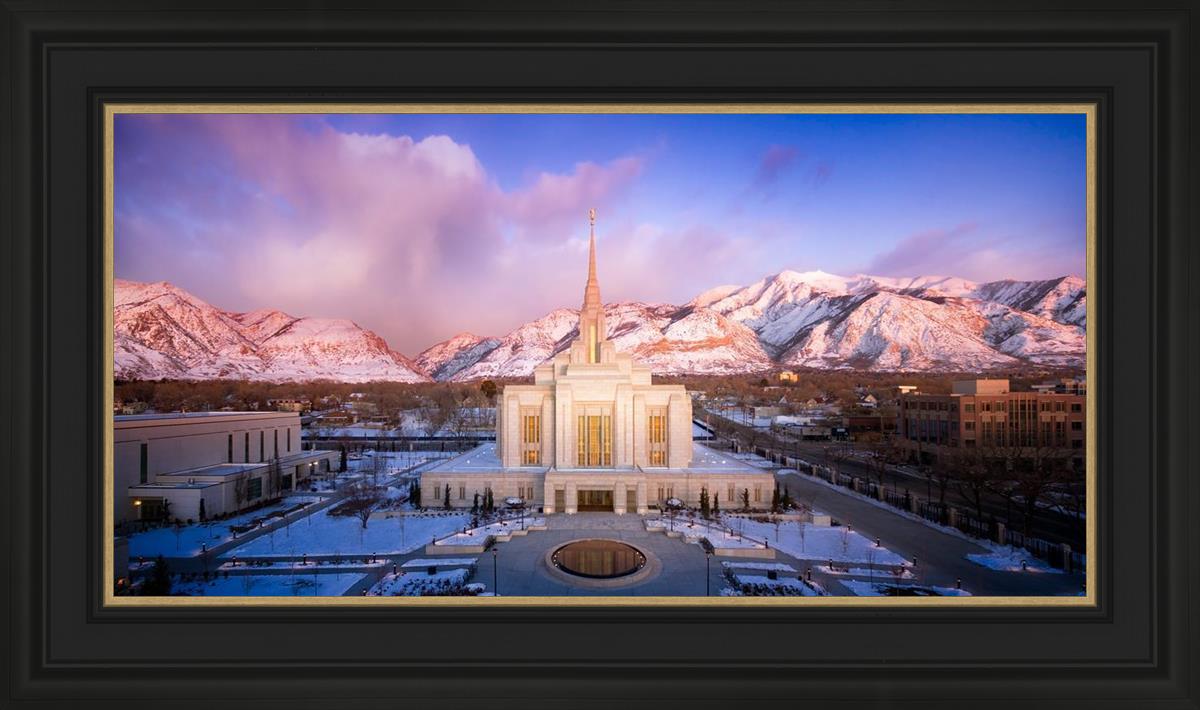 Ogden Winter Sunset Aerial