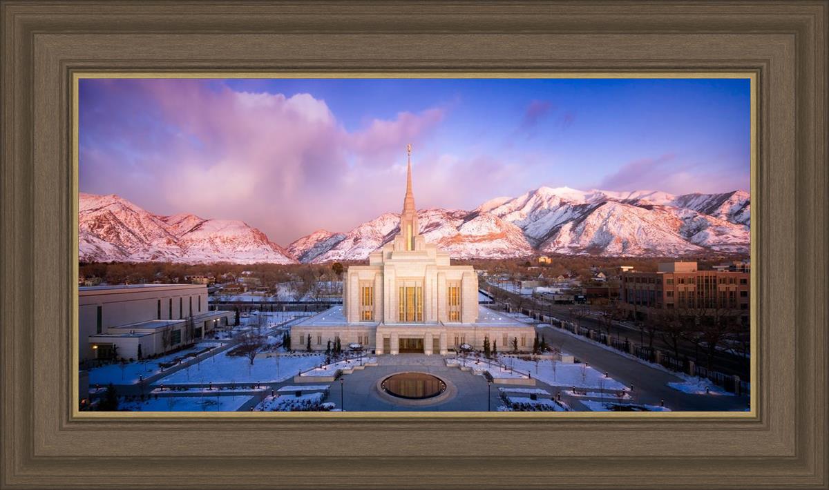 Ogden Winter Sunset Aerial