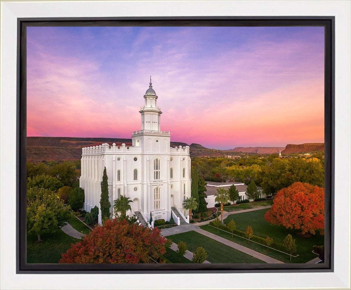 St. George Aerial Sunset Gallery Wrap