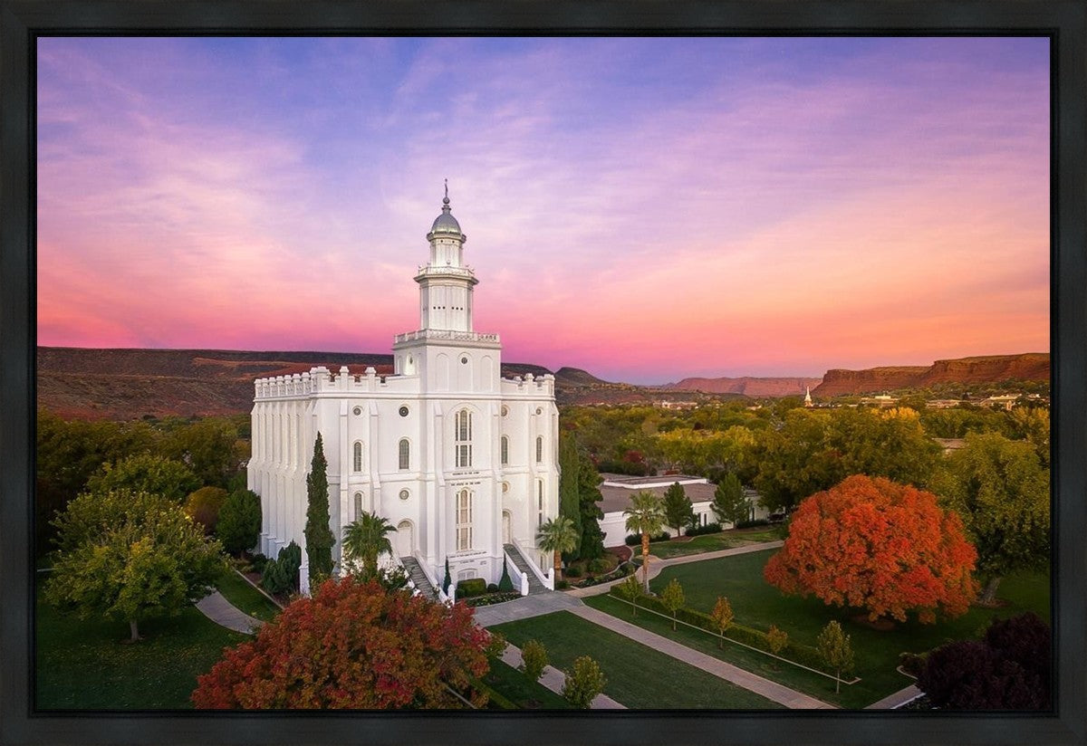 St. George Aerial Sunset Gallery Wrap